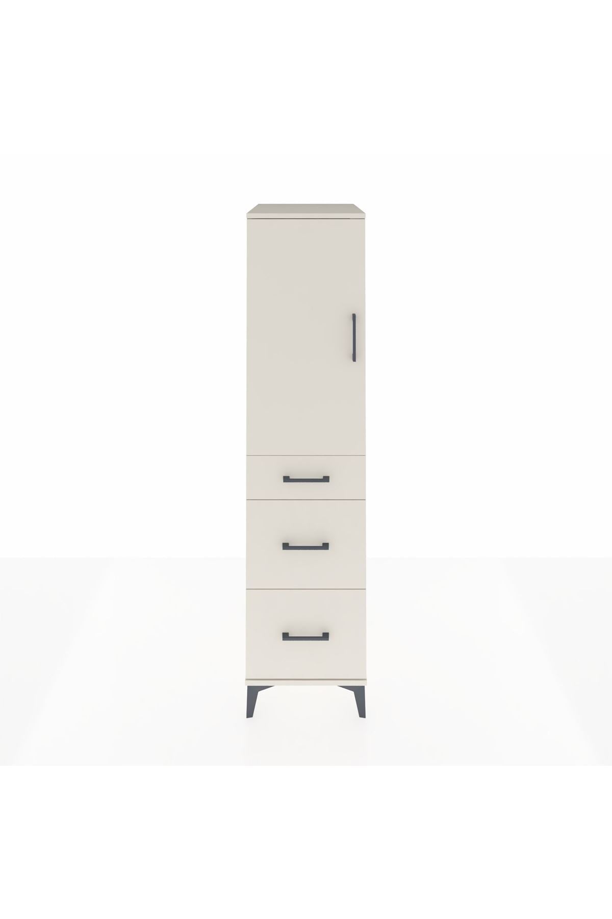 Kronos Dolap 2 Raflı 3 Çekmeceli Tek Kapaklı 44x59x182 - S88M020V1C