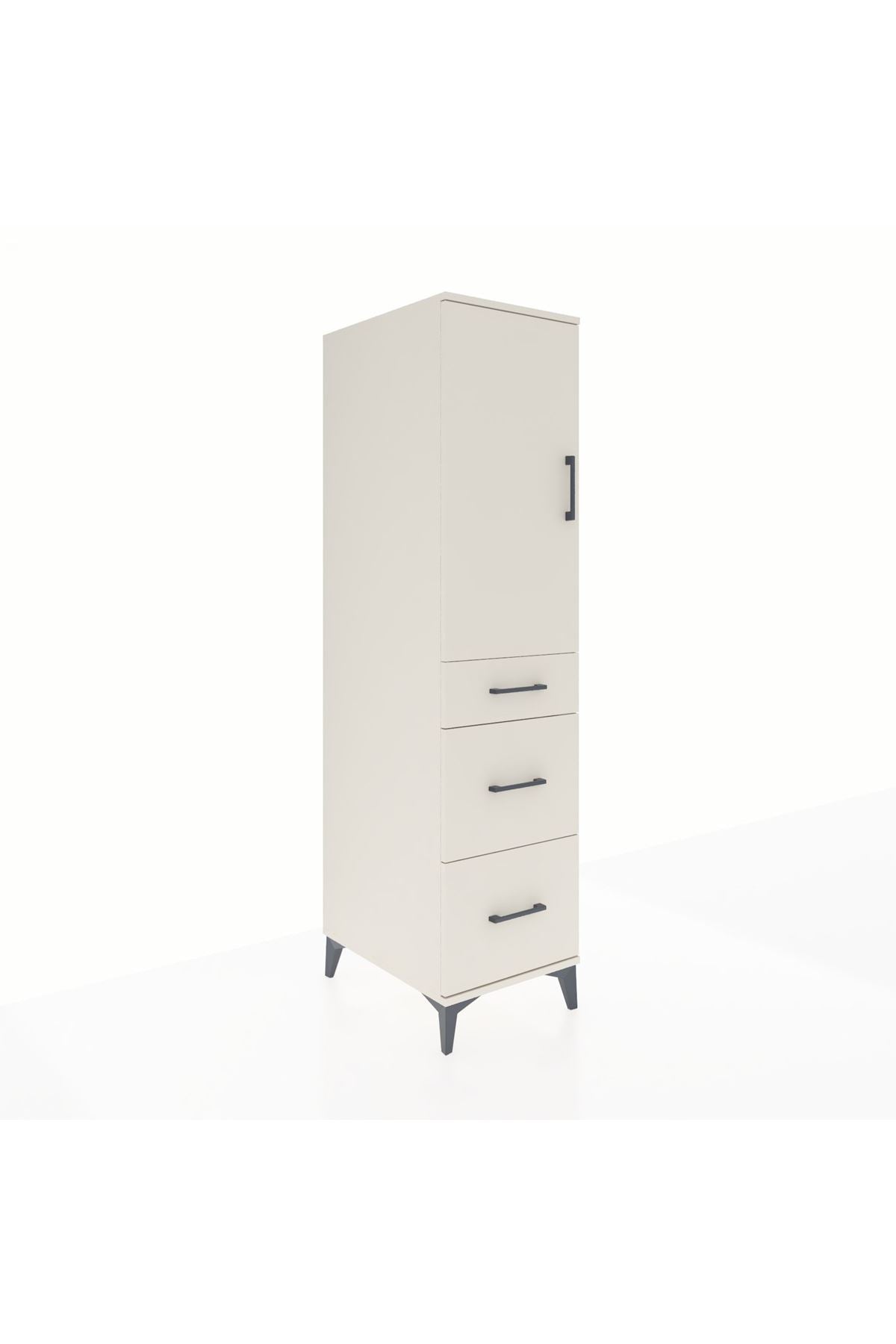 Kronos Dolap 2 Raflı 3 Çekmeceli Tek Kapaklı 44x59x182 - S88M020V1C