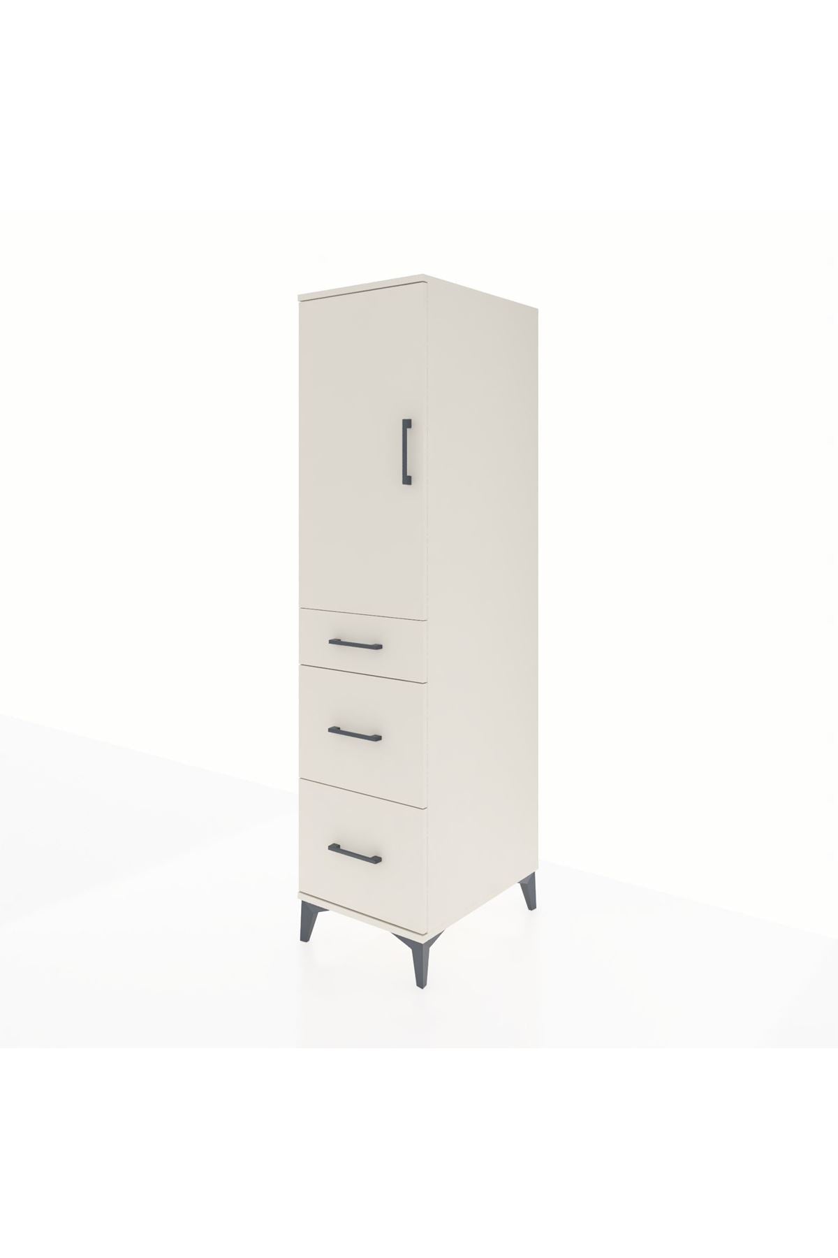 Kronos Dolap 2 Raflı 3 Çekmeceli Tek Kapaklı 44x59x182 - S88M020V1C