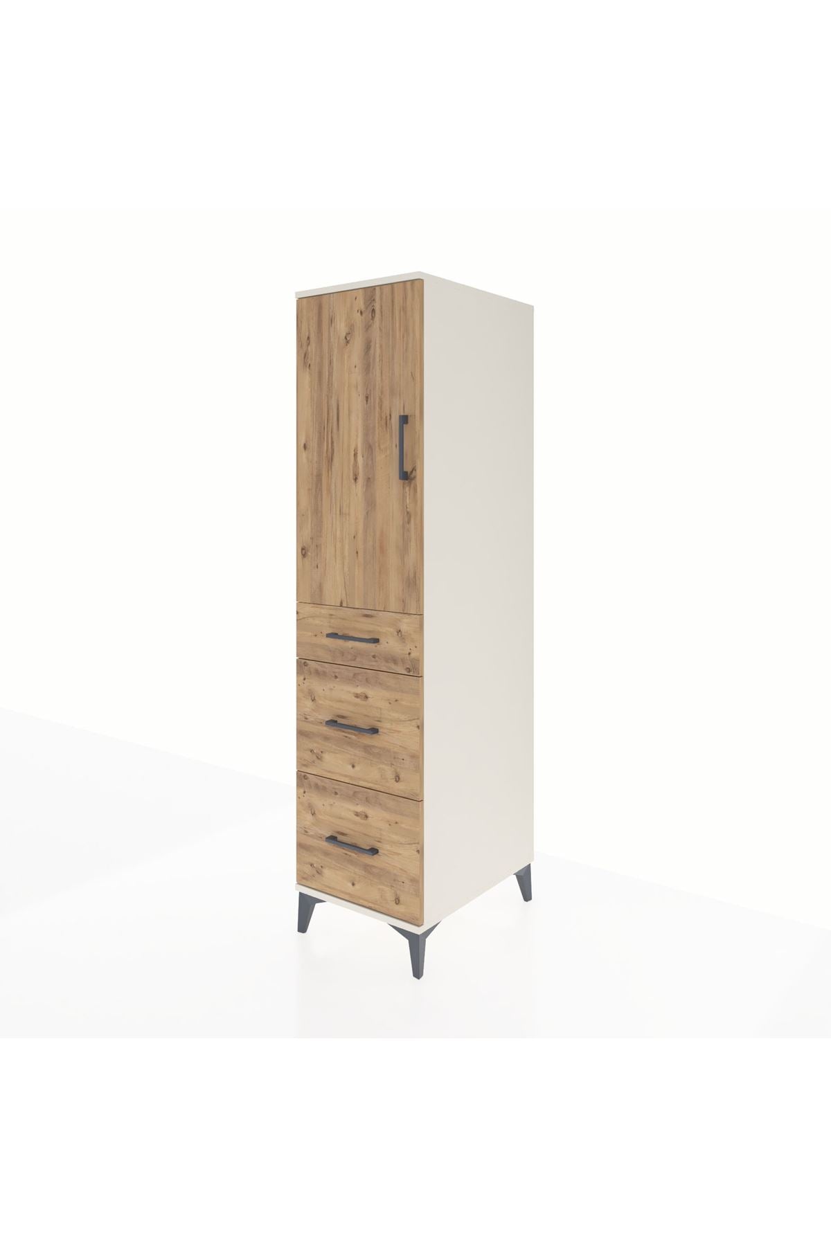 Kronos Dolap 2 Raflı 3 Çekmeceli Tek Kapaklı 44x59x182 - S88M020V3C