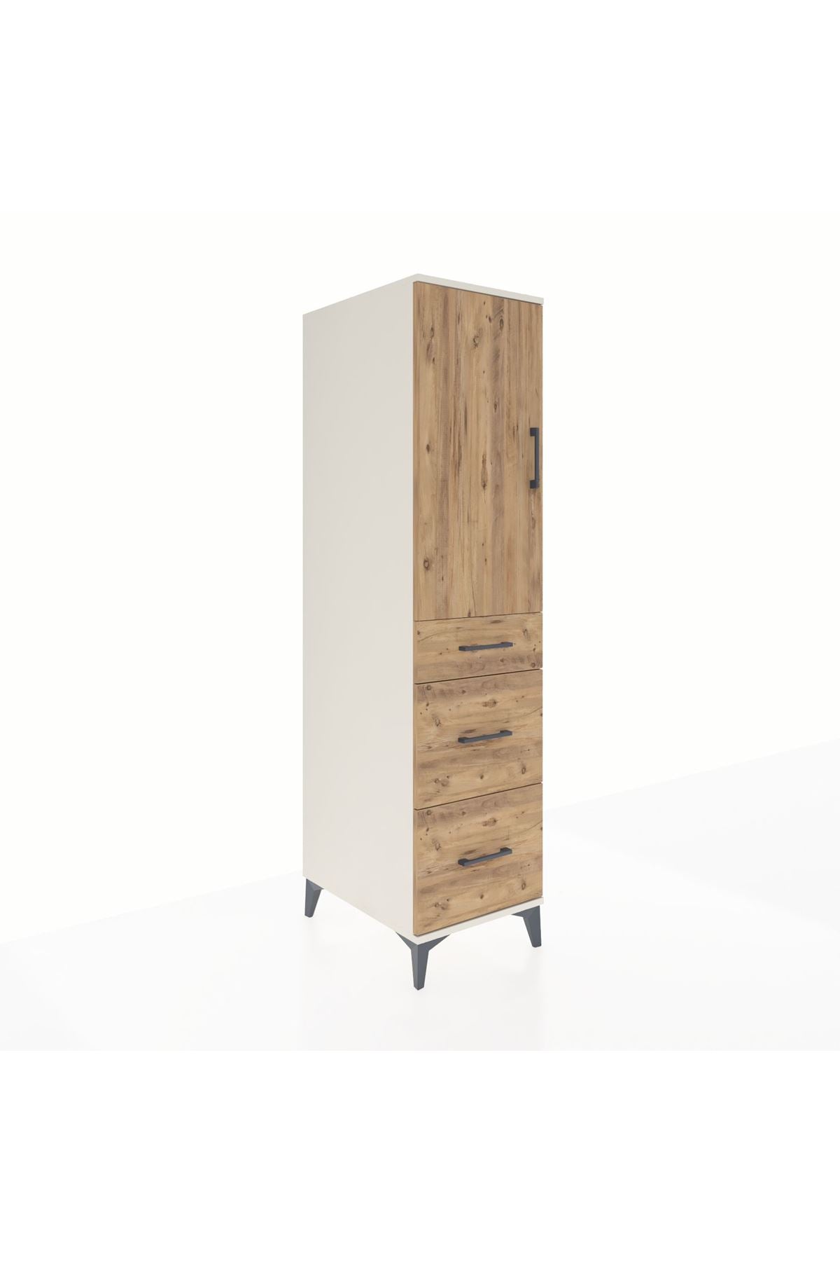 Kronos Dolap 2 Raflı 3 Çekmeceli Tek Kapaklı 44x59x182 - S88M020V3C