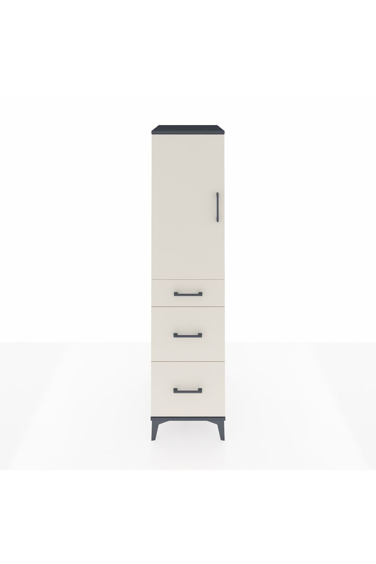 Kronos Dolap 2 Raflı 3 Çekmeceli Tek Kapaklı 44x59x182 - S88M020V4C