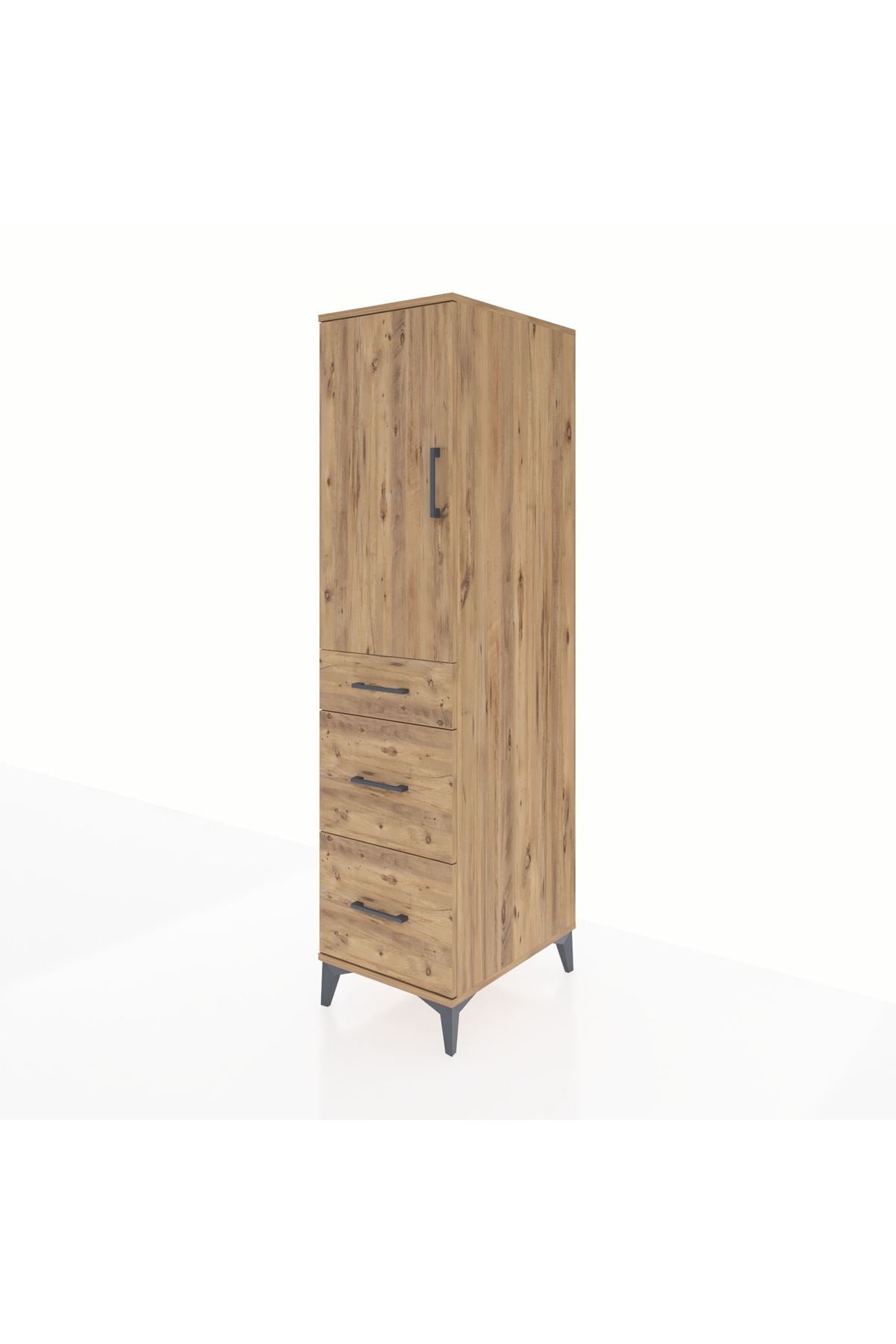 Kronos Dolap 2 Raflı 3 Çekmeceli Tek Kapaklı 44x59x182 - S88M020V9C