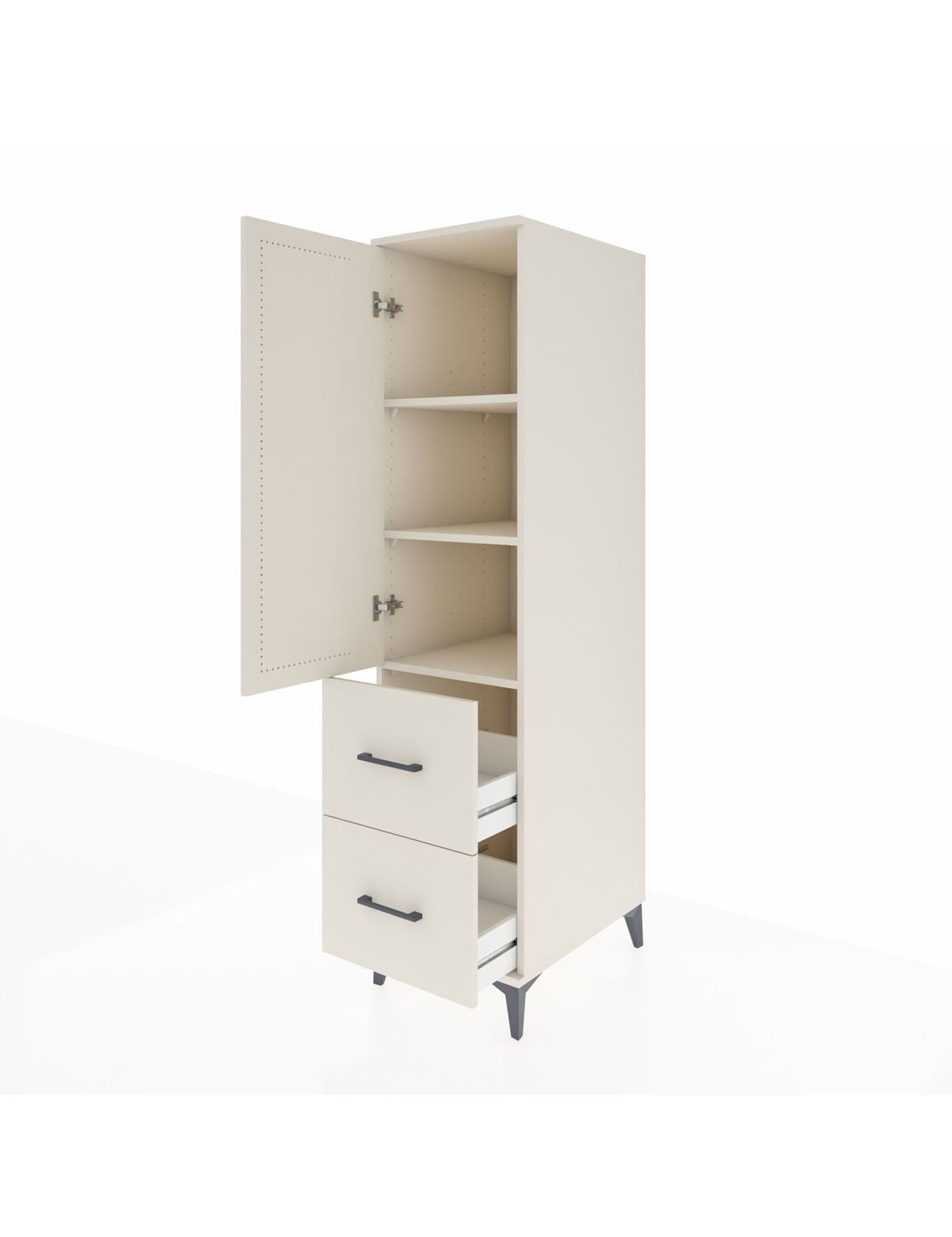 Kronos Dolap 3 Raflı 2 Çekmeceli Tek Kapaklı 44x59x182 - S88M021V1C