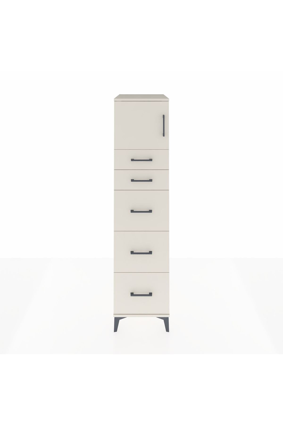 Kronos Dolap Tek Raflı 5 Çekmeceli Tek Kapaklı 44x59x182 - S88M022V1C