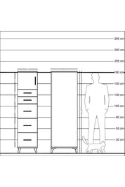 Kronos Dolap Tek Raflı 5 Çekmeceli Tek Kapaklı 44x59x182 - S88M022V4C