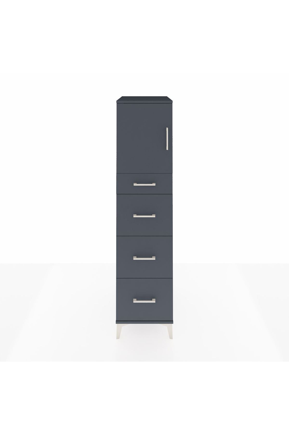Kronos Dolap Tek Raflı 4 Çekmeceli Tek Kapaklı 44x59x182 - S88M023V5C