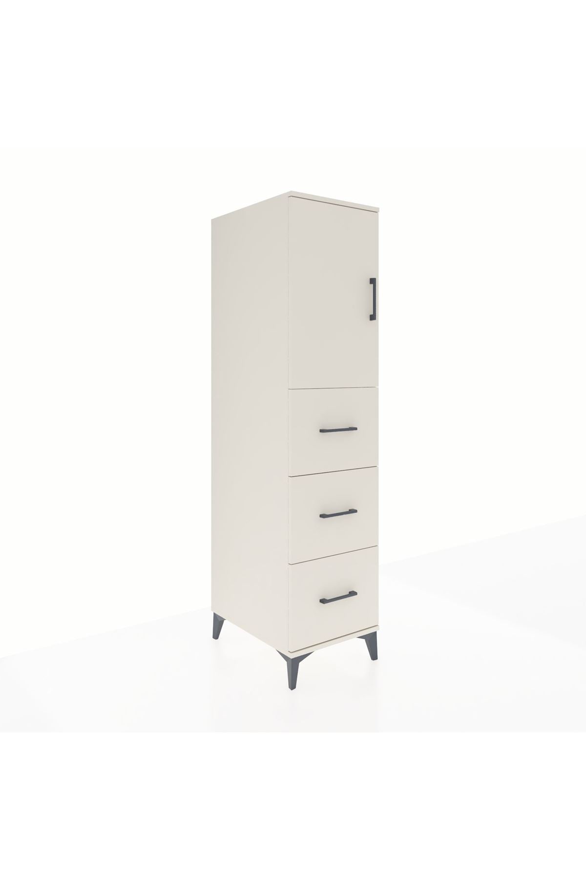 Kronos Dolap 2 Raflı 3 Çekmeceli Tek Kapaklı 44x59x182 - S88M024V1C