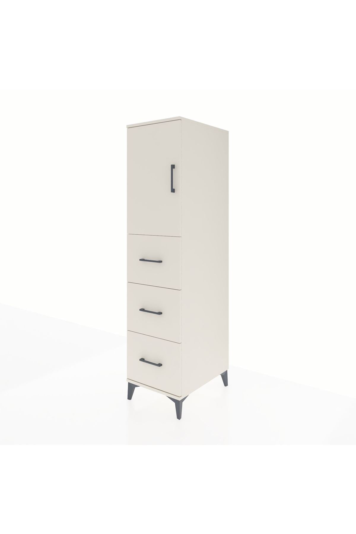 Kronos Dolap 2 Raflı 3 Çekmeceli Tek Kapaklı 44x59x182 - S88M024V1C