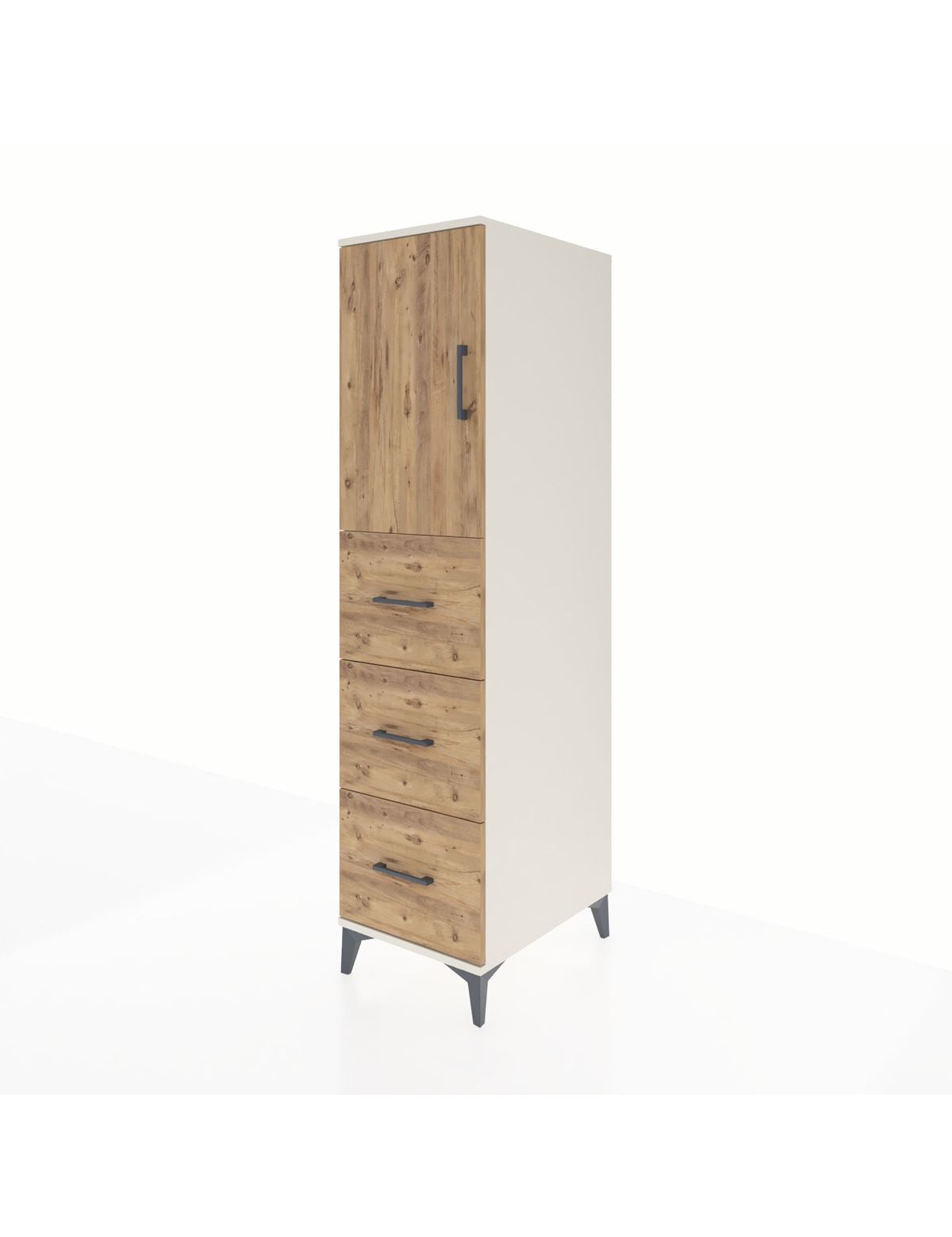 Kronos Dolap 2 Raflı 3 Çekmeceli Tek Kapaklı 44x59x182 - S88M024V3C