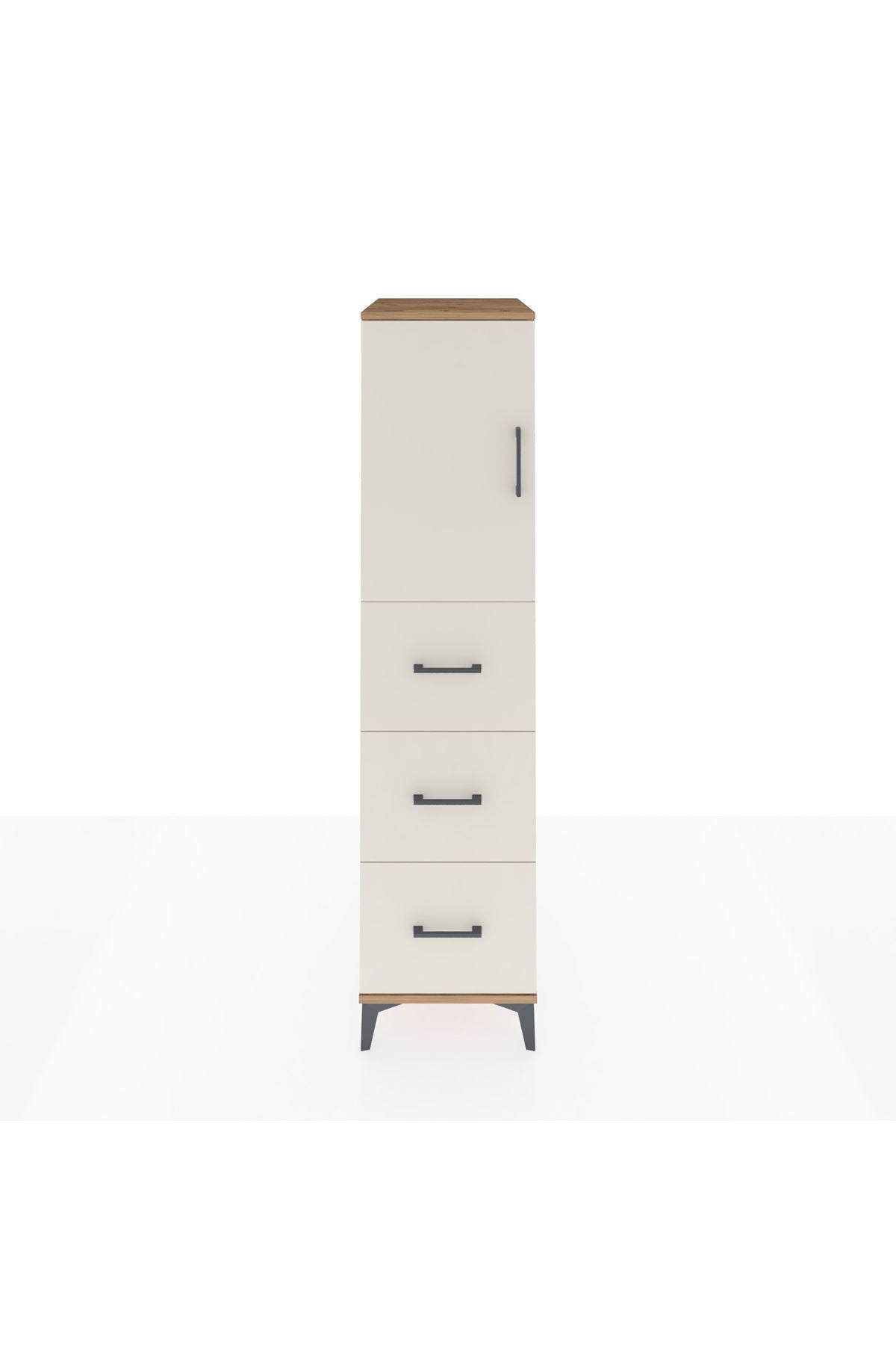 Kronos Dolap 2 Raflı 3 Çekmeceli Tek Kapaklı 44x59x182 - S88M024V7C