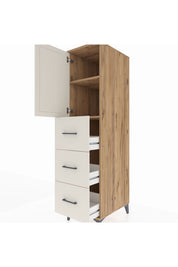 Kronos Dolap 2 Raflı 3 Çekmeceli Tek Kapaklı 44x59x182 - S88M024V7C