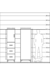 Kronos Dolap 2 Raflı 3 Çekmeceli Tek Kapaklı 44x59x182 - S88M024V7C