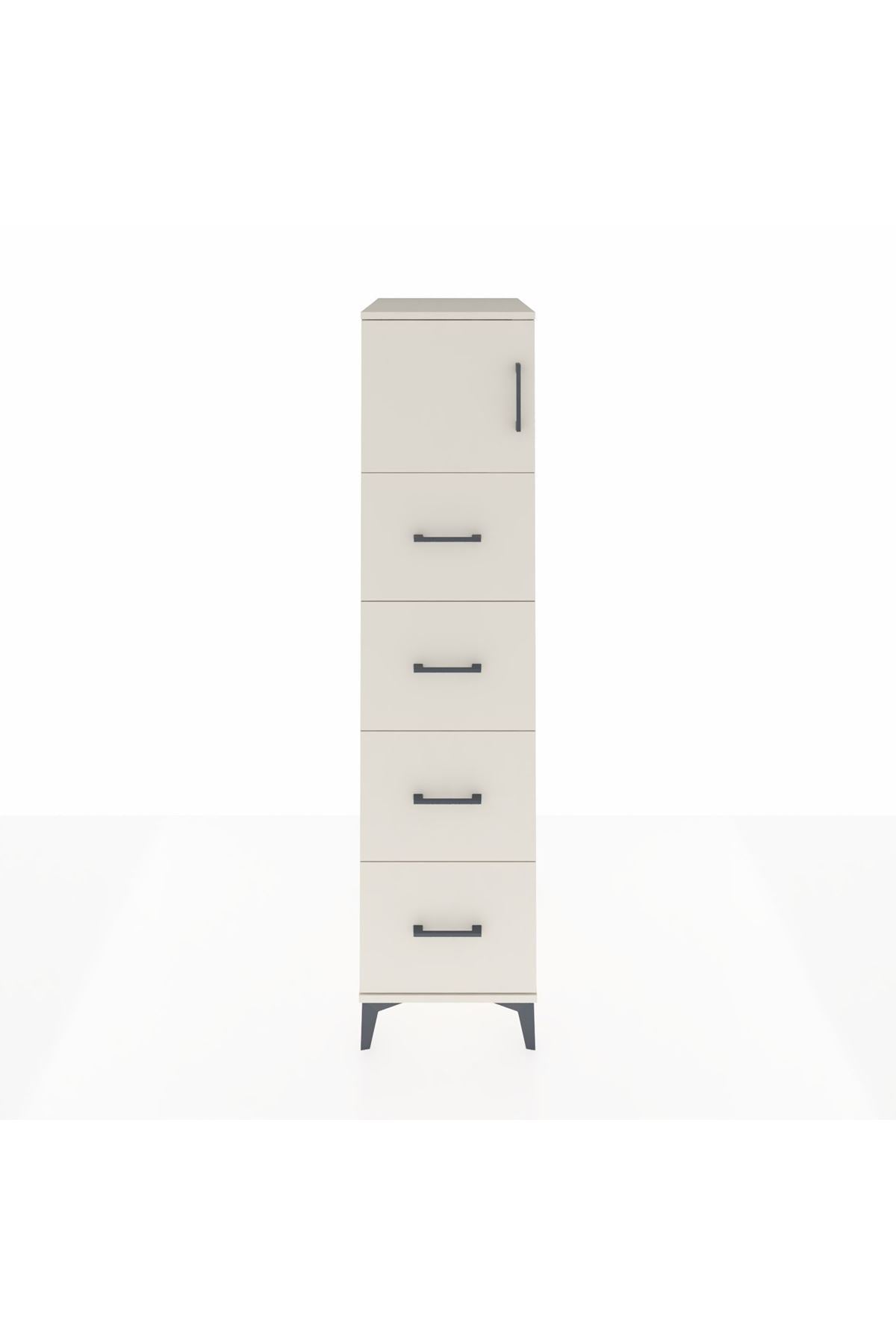 Kronos Dolap Tek Raflı 4 Çekmeceli Tek Kapaklı 44x59x182 - S88M025V1C