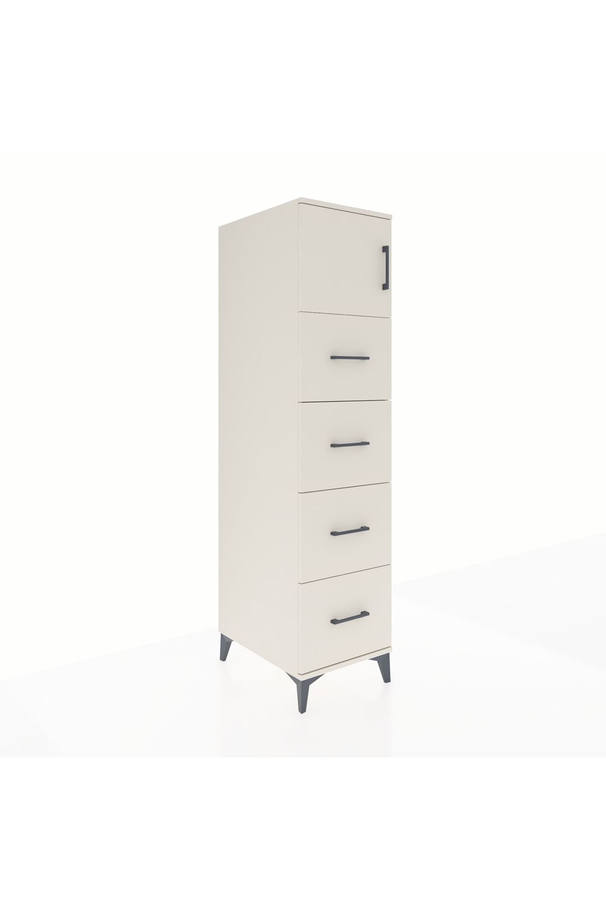 Kronos Dolap Tek Raflı 4 Çekmeceli Tek Kapaklı 44x59x182 - S88M025V1C