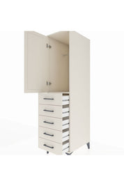 Kronos Dolap Tek Raflı 5 Çekmeceli Tek Askılı 44x59x182 - S88M026V1C