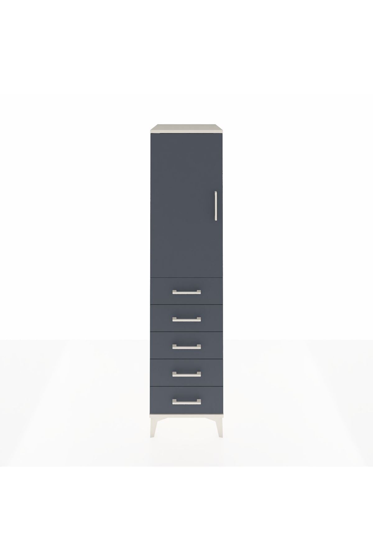 Kronos Dolap Tek Raflı 5 Çekmeceli Tek Askılı 44x59x182 - S88M026V2C
