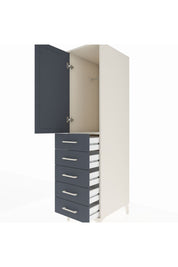 Kronos Dolap Tek Raflı 5 Çekmeceli Tek Askılı 44x59x182 - S88M026V2C