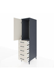 Kronos Dolap Tek Raflı 5 Çekmeceli Tek Askılı 44x59x182 - S88M026V4C