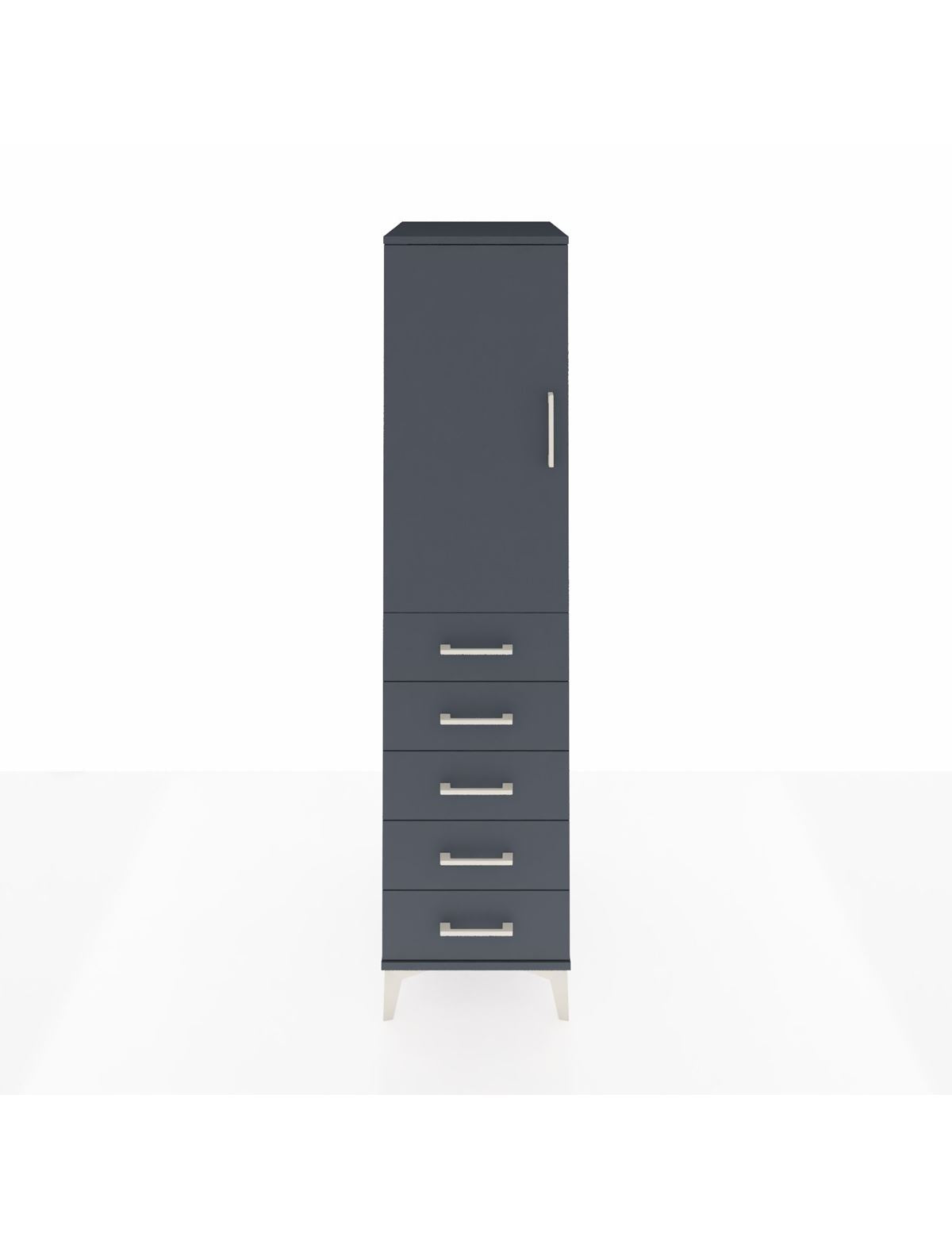 Kronos Dolap Tek Raflı 5 Çekmeceli Tek Askılı 44x59x182 - S88M026V5C