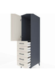 Kronos Dolap Tek Raflı 5 Çekmeceli Tek Askılı 44x59x182 - S88M026V4C