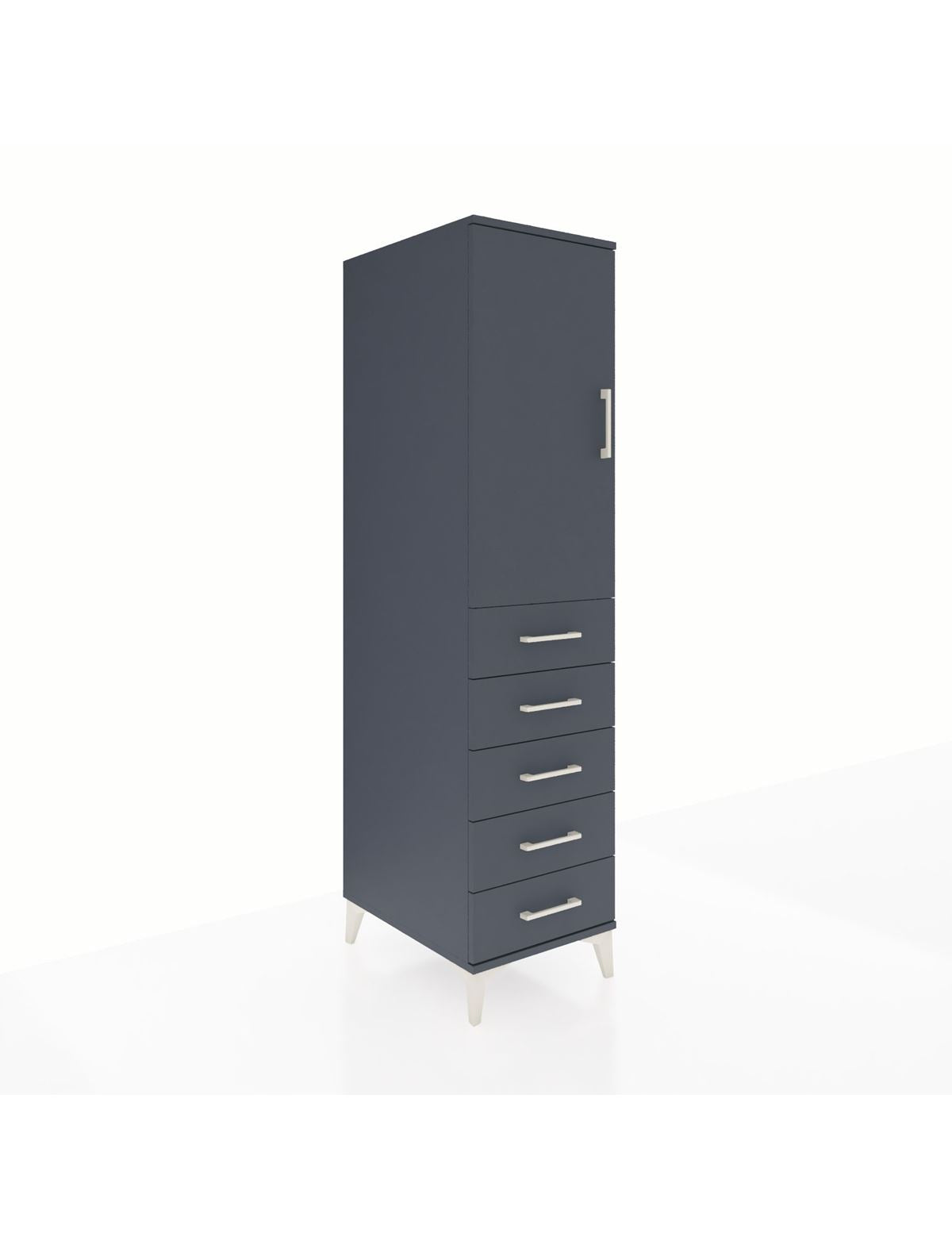 Kronos Dolap Tek Raflı 5 Çekmeceli Tek Askılı 44x59x182 - S88M026V5C