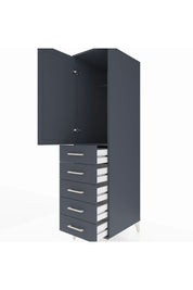 Kronos Dolap Tek Raflı 5 Çekmeceli Tek Askılı 44x59x182 - S88M026V5C