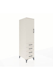 Kronos Dolap Tek Raflı 4 Çekmeceli Tek Askılı 44x59x182 - S88M027V1C