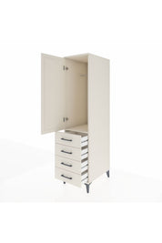 Kronos Dolap Tek Raflı 4 Çekmeceli Tek Askılı 44x59x182 - S88M027V1C