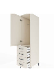 Kronos Dolap Tek Raflı 4 Çekmeceli Tek Askılı 44x59x182 - S88M027V1C