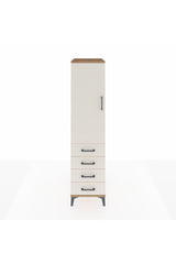 Kronos Dolap Tek Raflı 4 Çekmeceli Tek Askılı 44x59x182