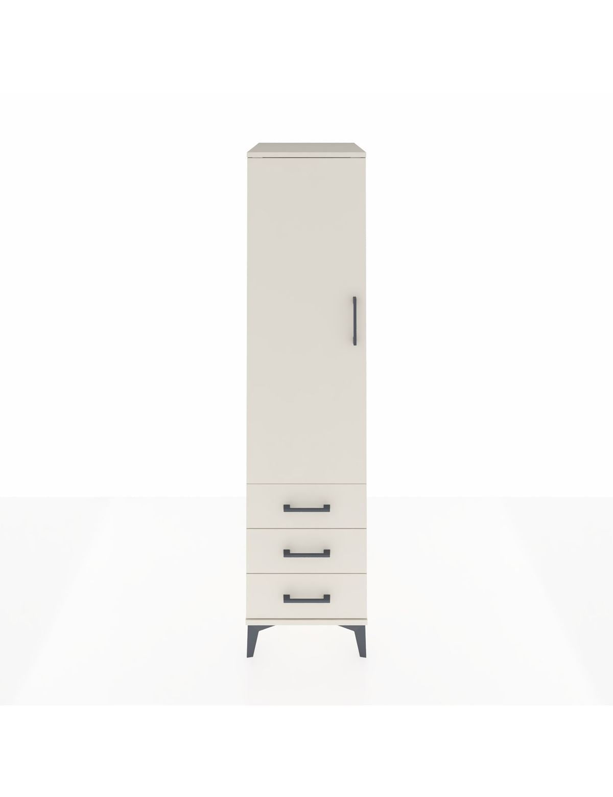 Kronos Dolap Tek Raflı 3 Çekmeceli Tek Askılı 44x59x182 - S88M028V1C