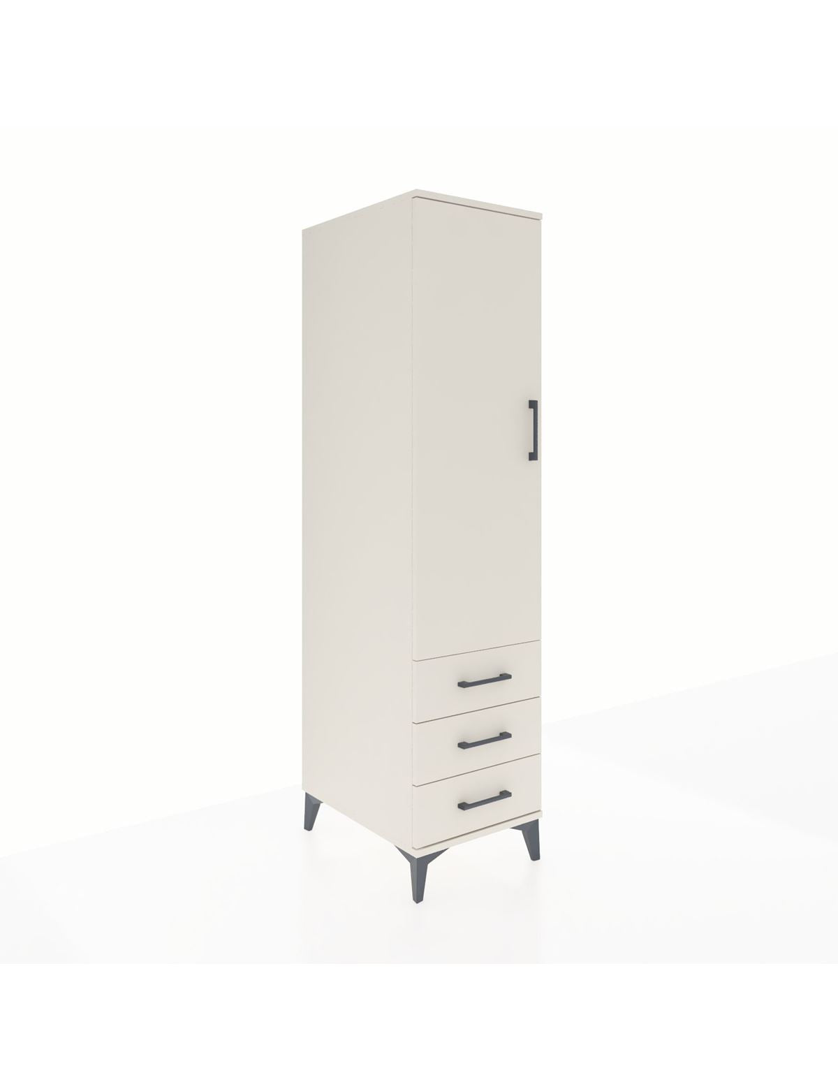 Kronos Dolap Tek Raflı 3 Çekmeceli Tek Askılı 44x59x182 - S88M028V1C