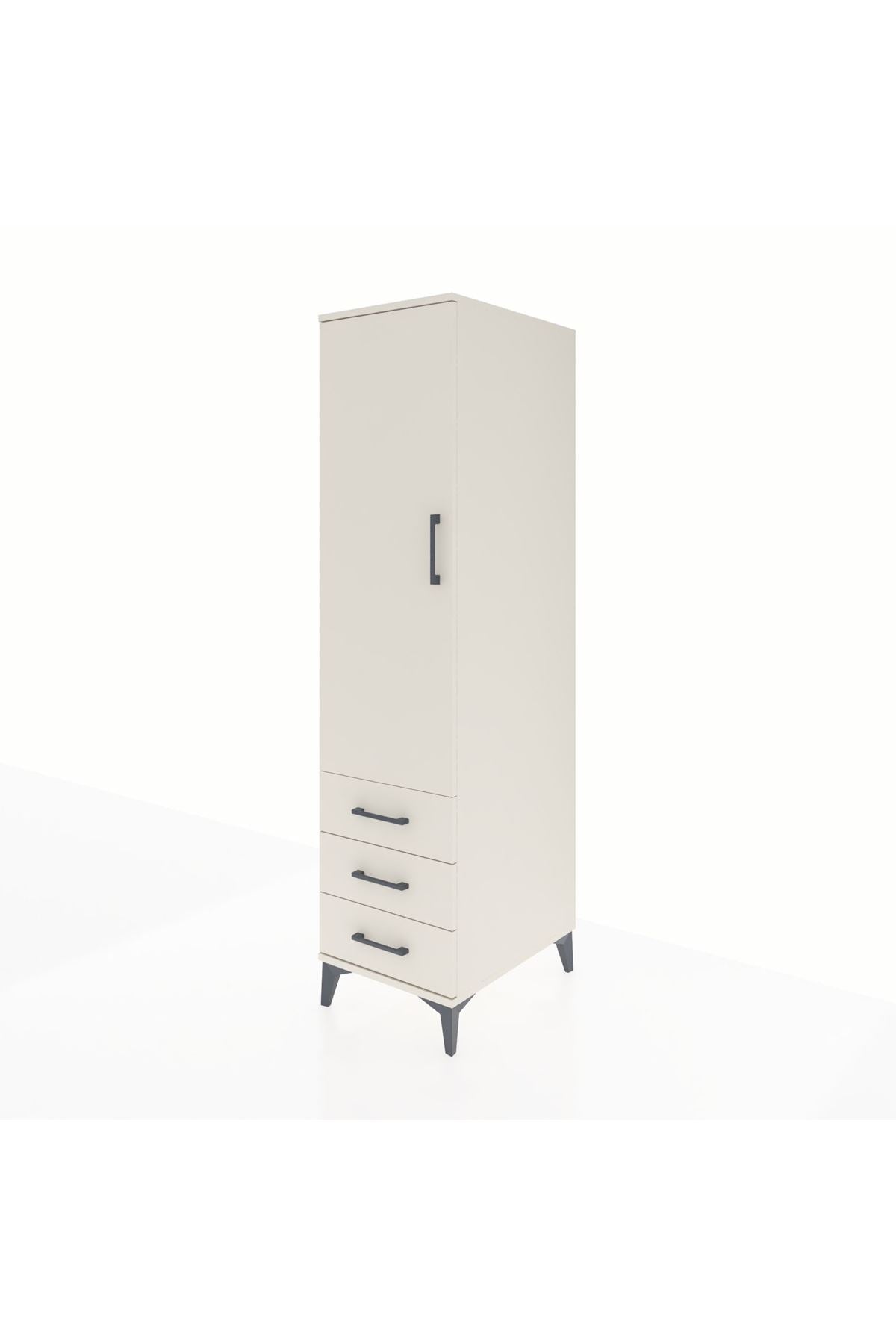 Kronos Dolap Tek Raflı 3 Çekmeceli Tek Askılı 44x59x182 - S88M028V1C