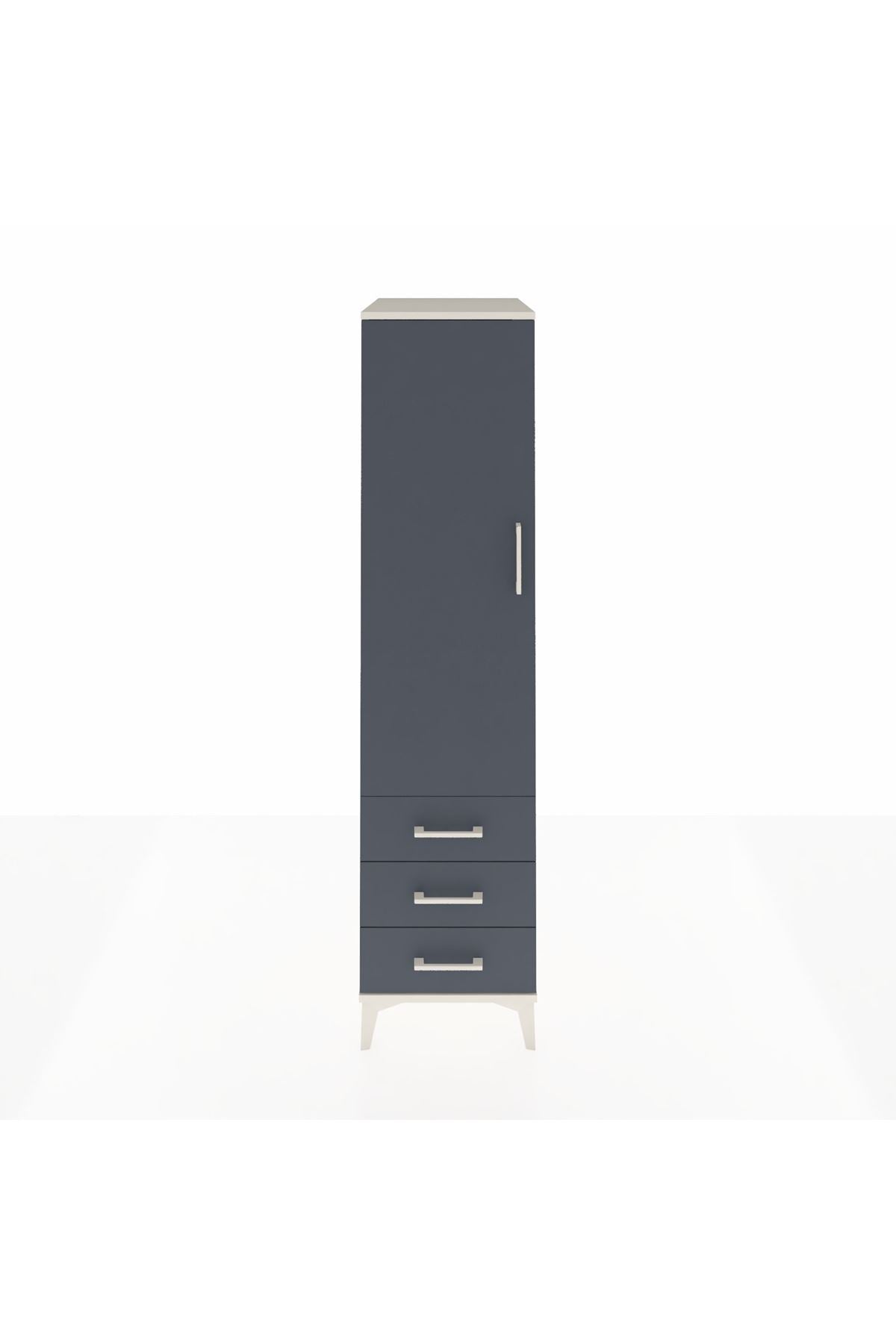 Kronos Dolap Tek Raflı 3 Çekmeceli Tek Askılı 44x59x182 - S88M028V2C