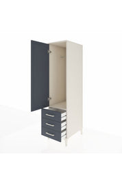 Kronos Dolap Tek Raflı 3 Çekmeceli Tek Askılı 44x59x182 - S88M028V2C