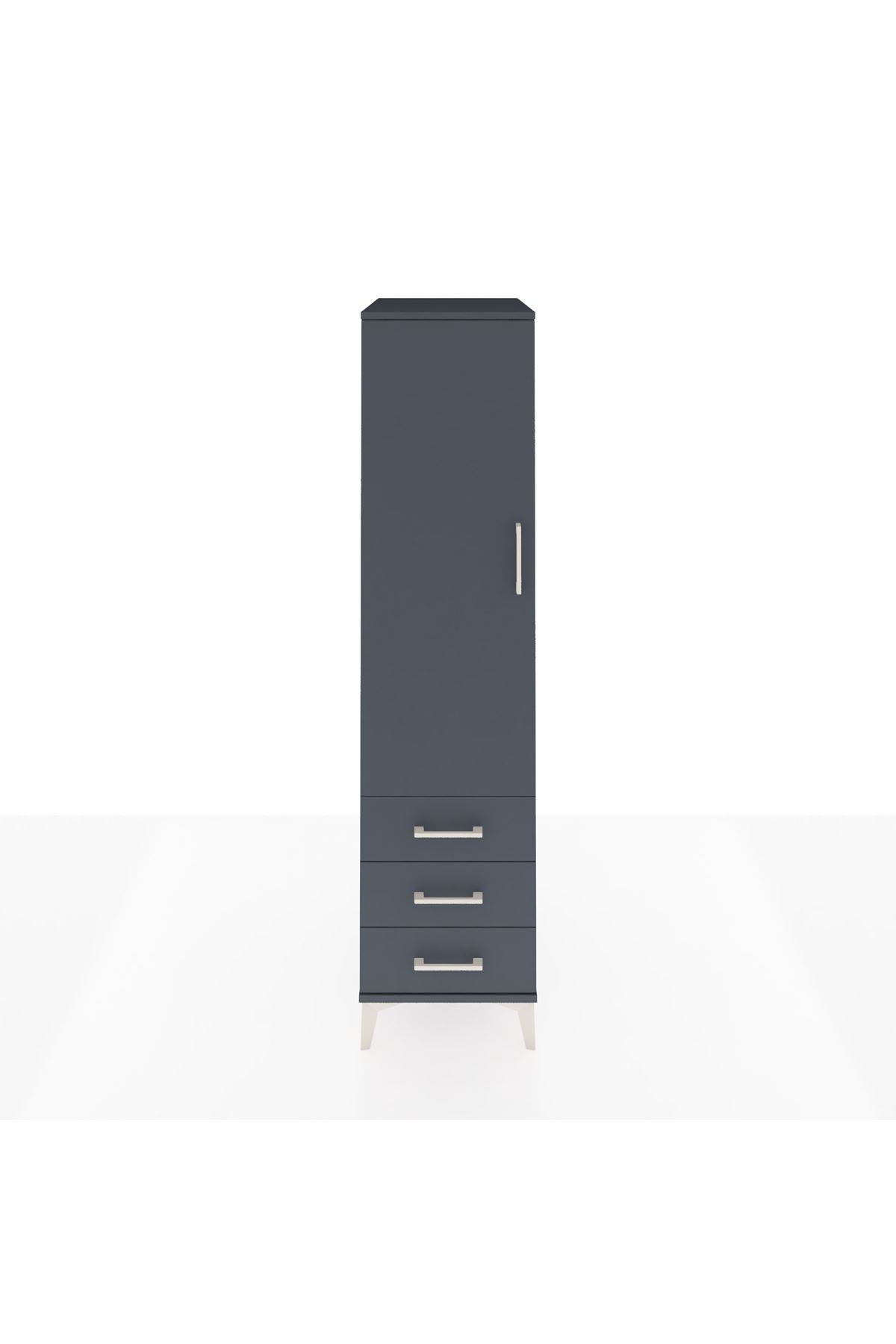 Kronos Dolap Tek Raflı 3 Çekmeceli Tek Askılı 44x59x182 - S88M028V5C