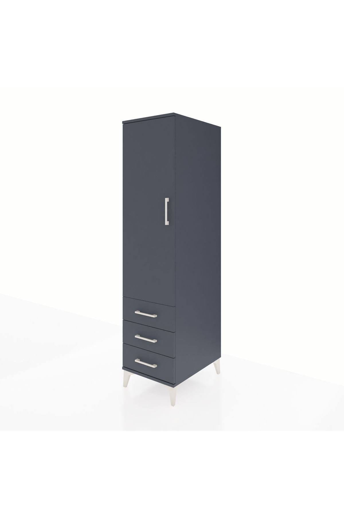 Kronos Dolap Tek Raflı 3 Çekmeceli Tek Askılı 44x59x182 - S88M028V5C