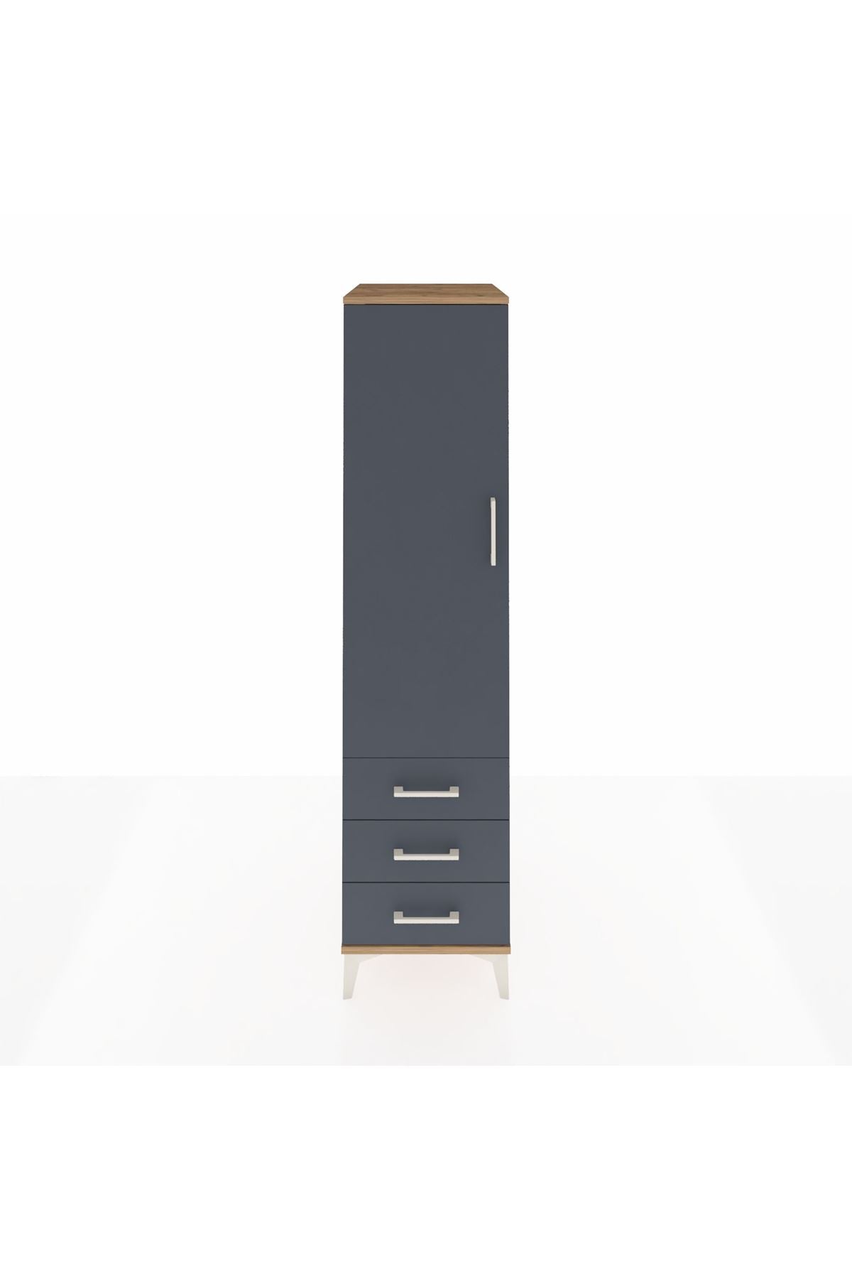 Kronos Dolap Tek Raflı 3 Çekmeceli Tek Askılı 44x59x182 - S88M028V8C