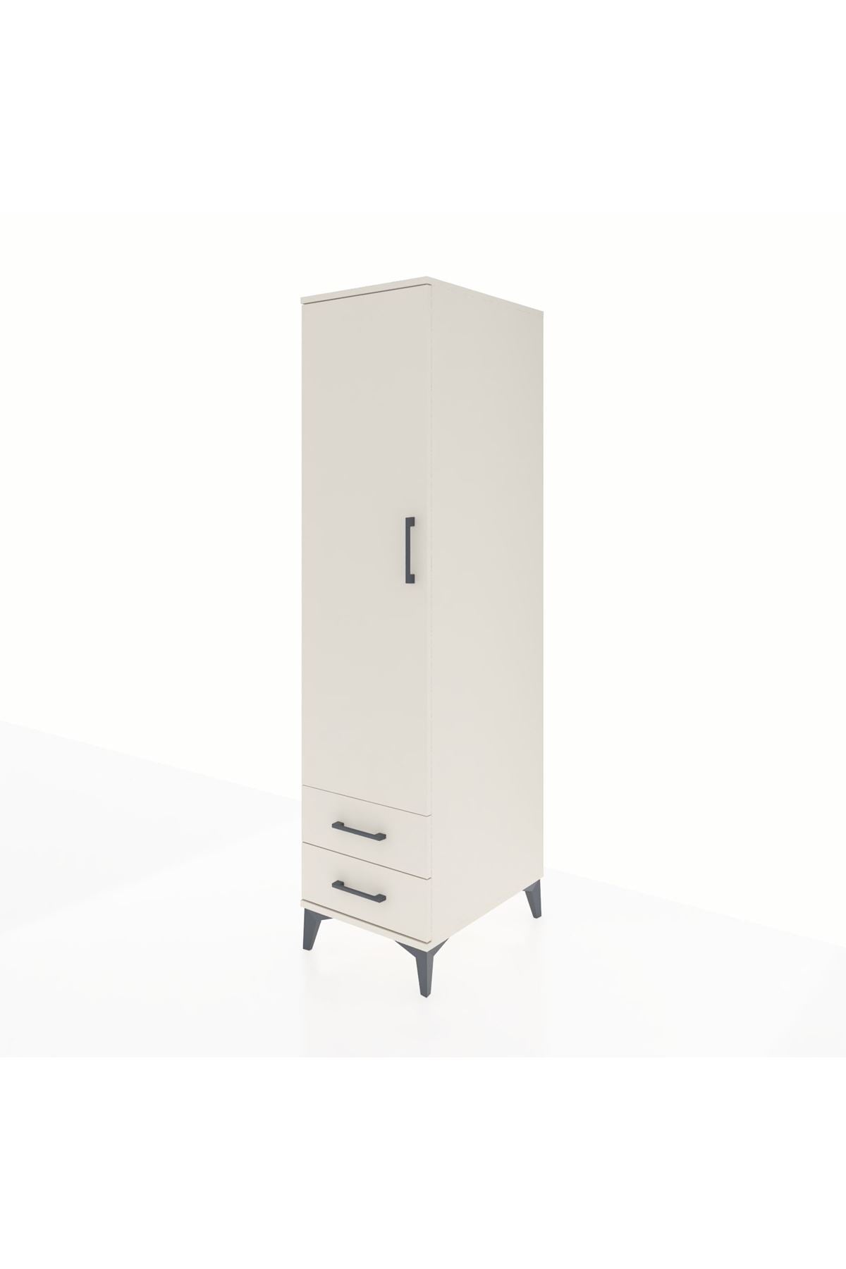 Kronos Dolap Tek Raflı 2 Çekmeceli Tek Askılı 44x59x182 - S88M029V1C