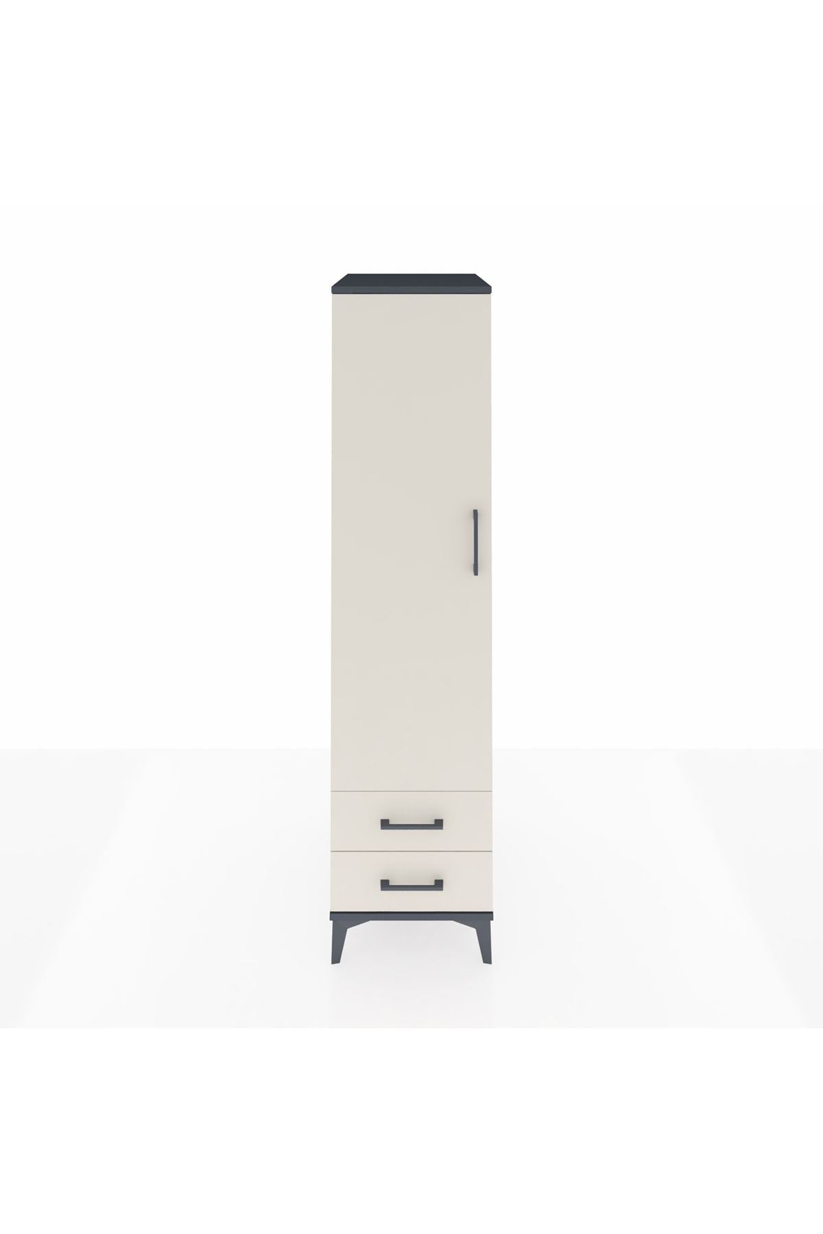 Kronos Dolap Tek Raflı 2 Çekmeceli Tek Askılı 44x59x182 - S88M029V4C