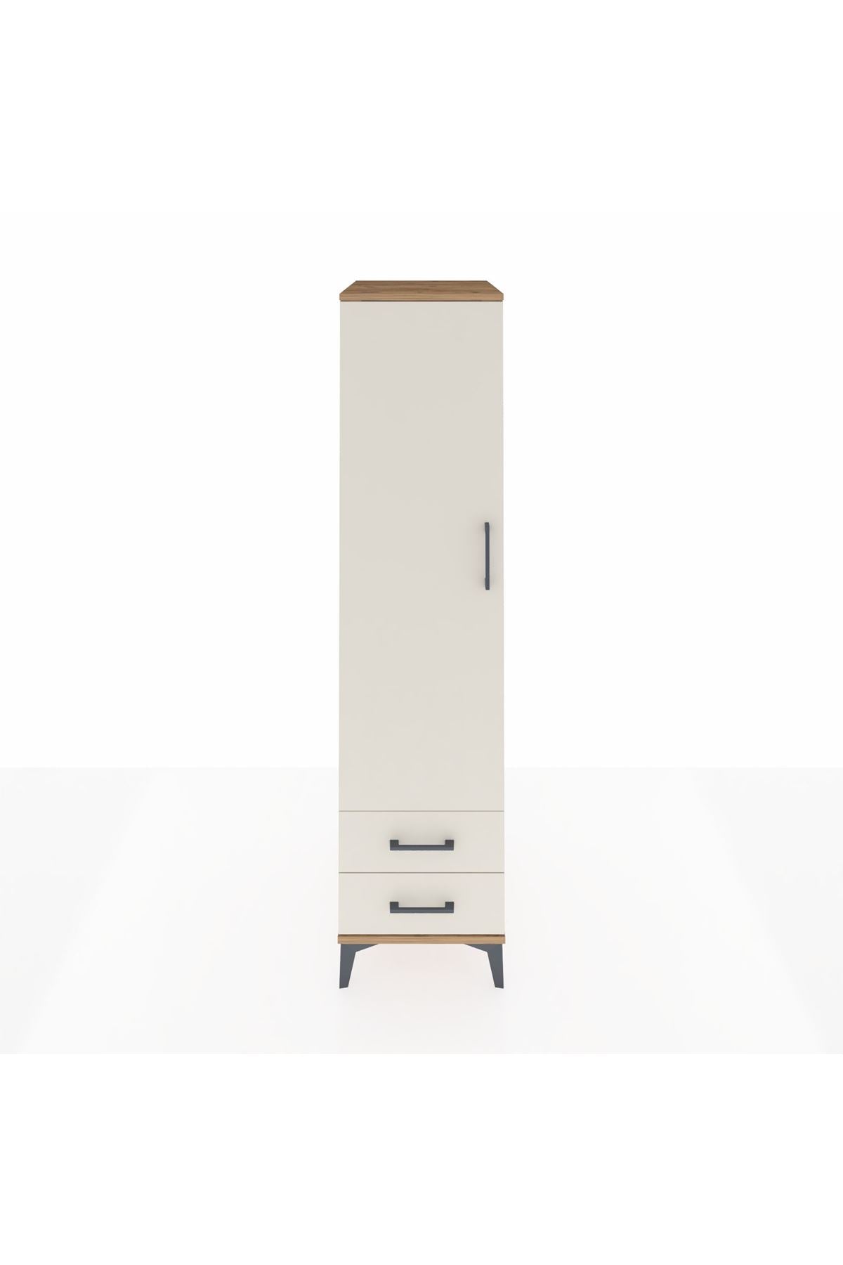 Kronos Dolap Tek Raflı 2 Çekmeceli Tek Askılı 44x59x182 - S88M029V7C