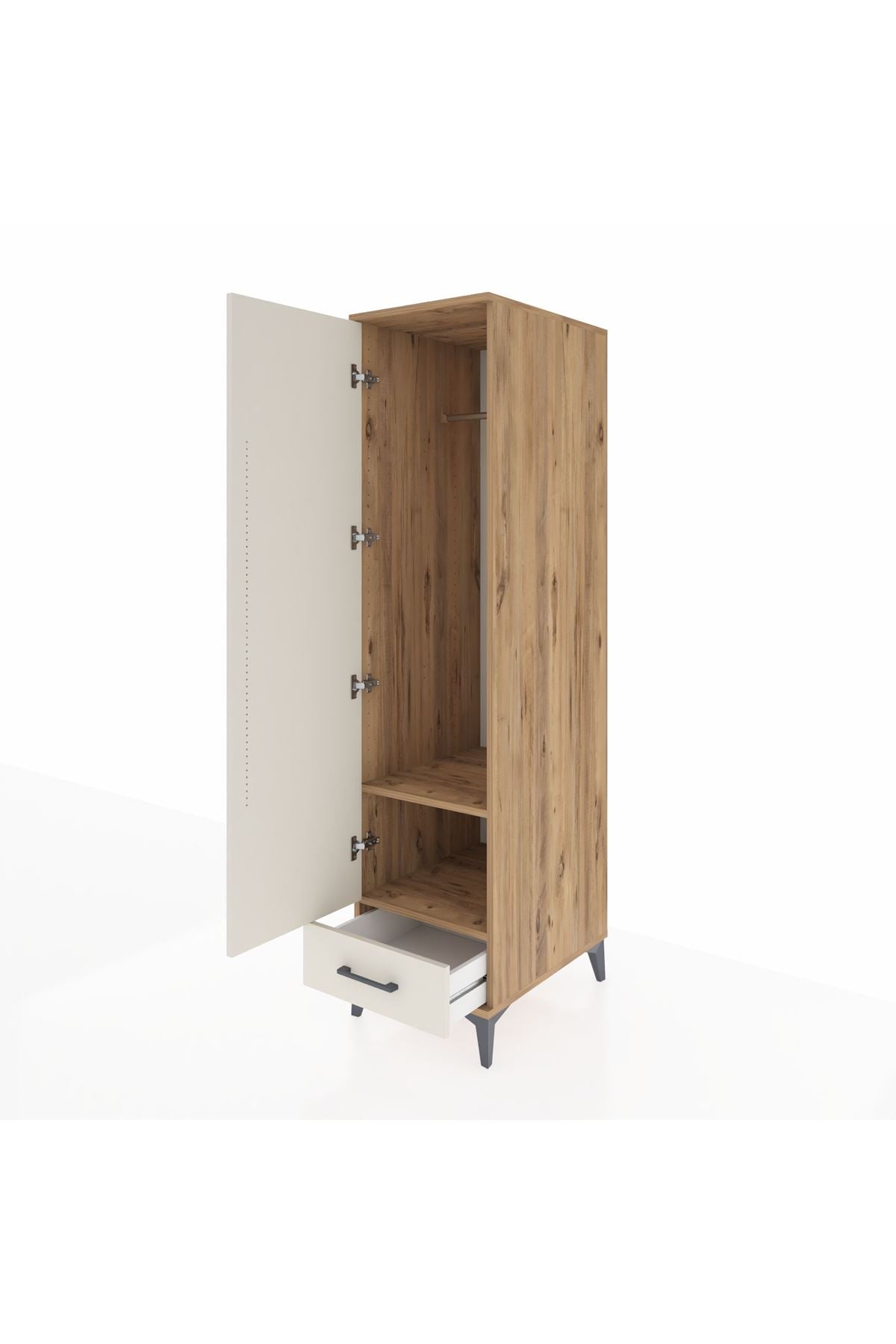 Kronos Dolap 2 Raflı Tek Çekmeceli Tek Askılı 44x59x182 - S88M030V7C