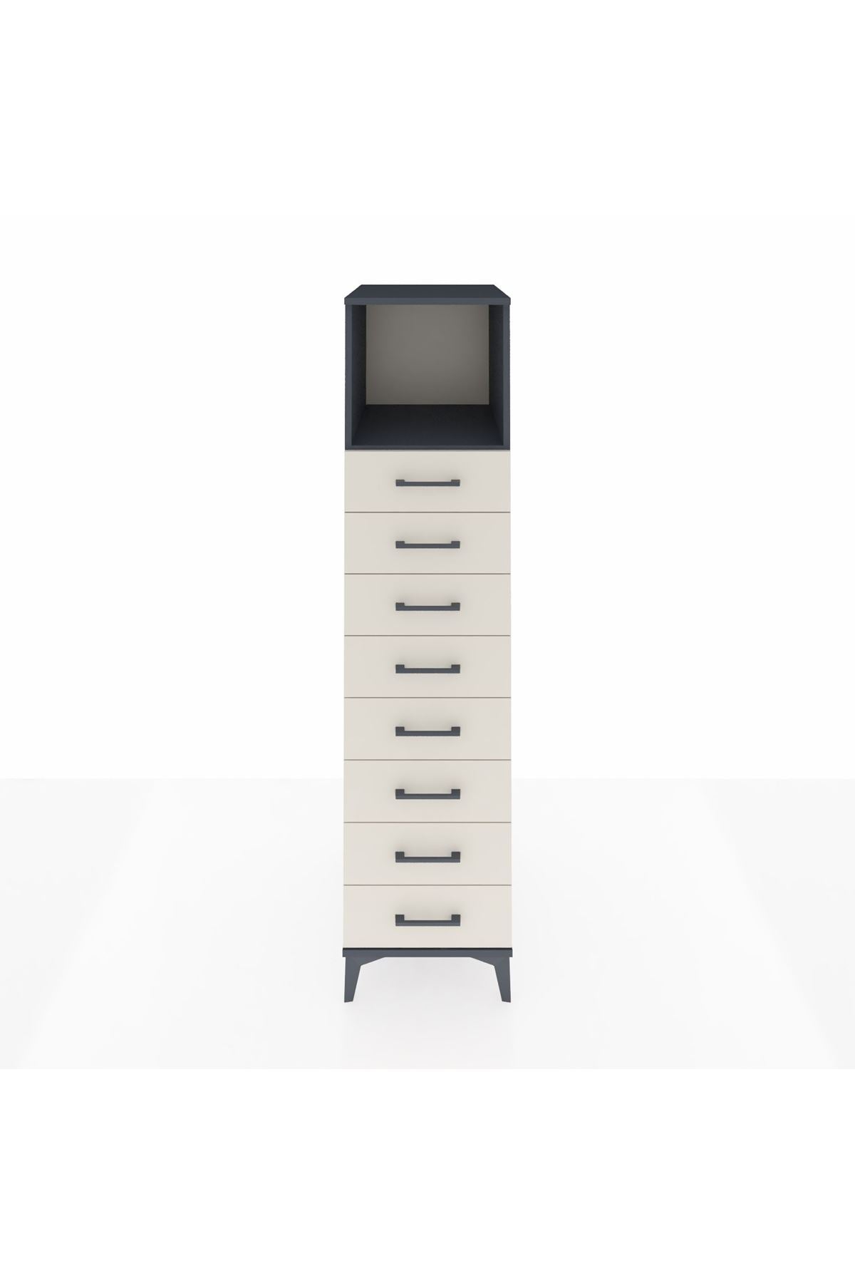 Kronos Dolap Tek Raflı 8 Çekmeceli 44x59x182 - S88M032V4C