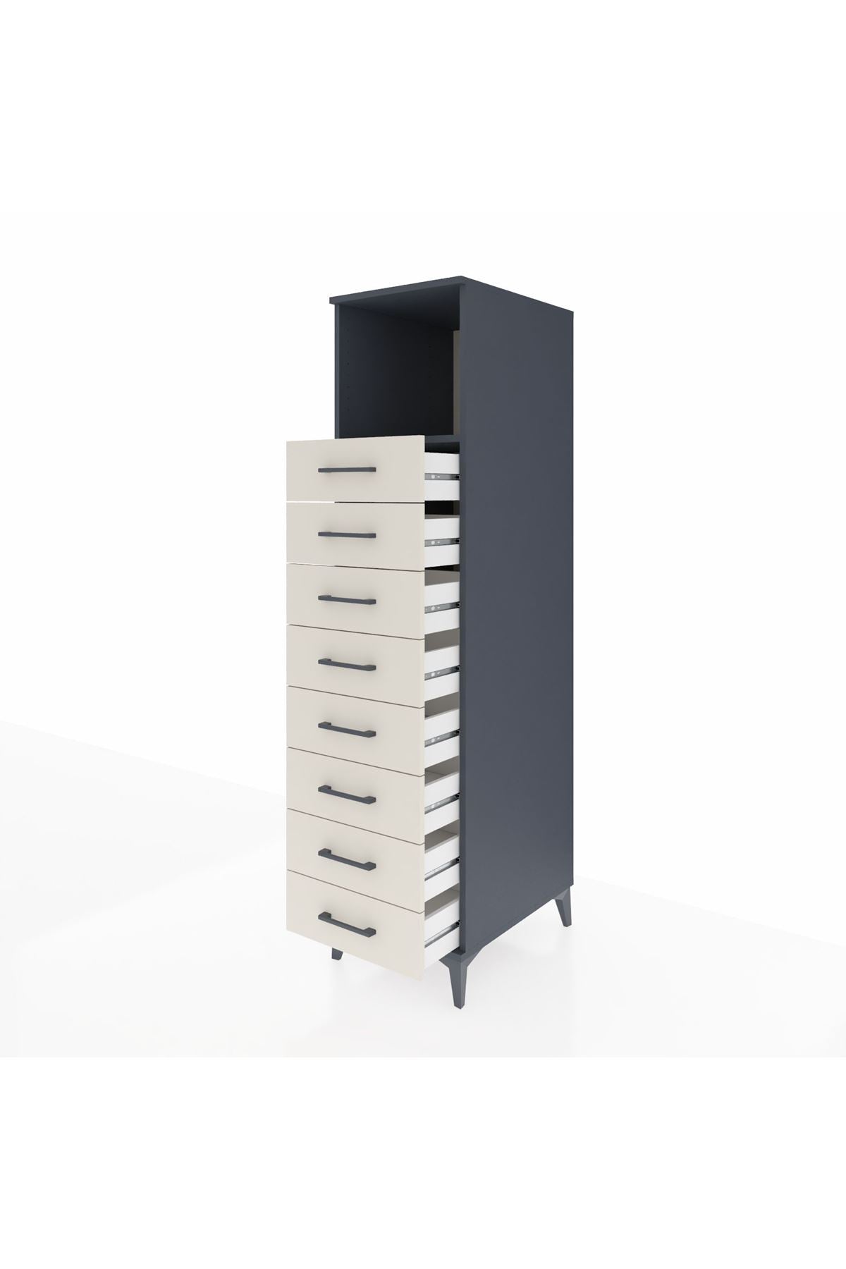 Kronos Dolap Tek Raflı 8 Çekmeceli 44x59x182 - S88M032V4C