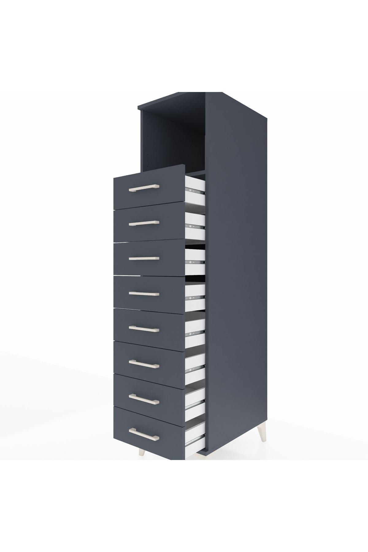 Kronos Dolap Tek Raflı 8 Çekmeceli 44x59x182 - S88M032V5C