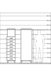 Kronos Dolap Tek Raflı 8 Çekmeceli 44x59x182 - S88M032V5C