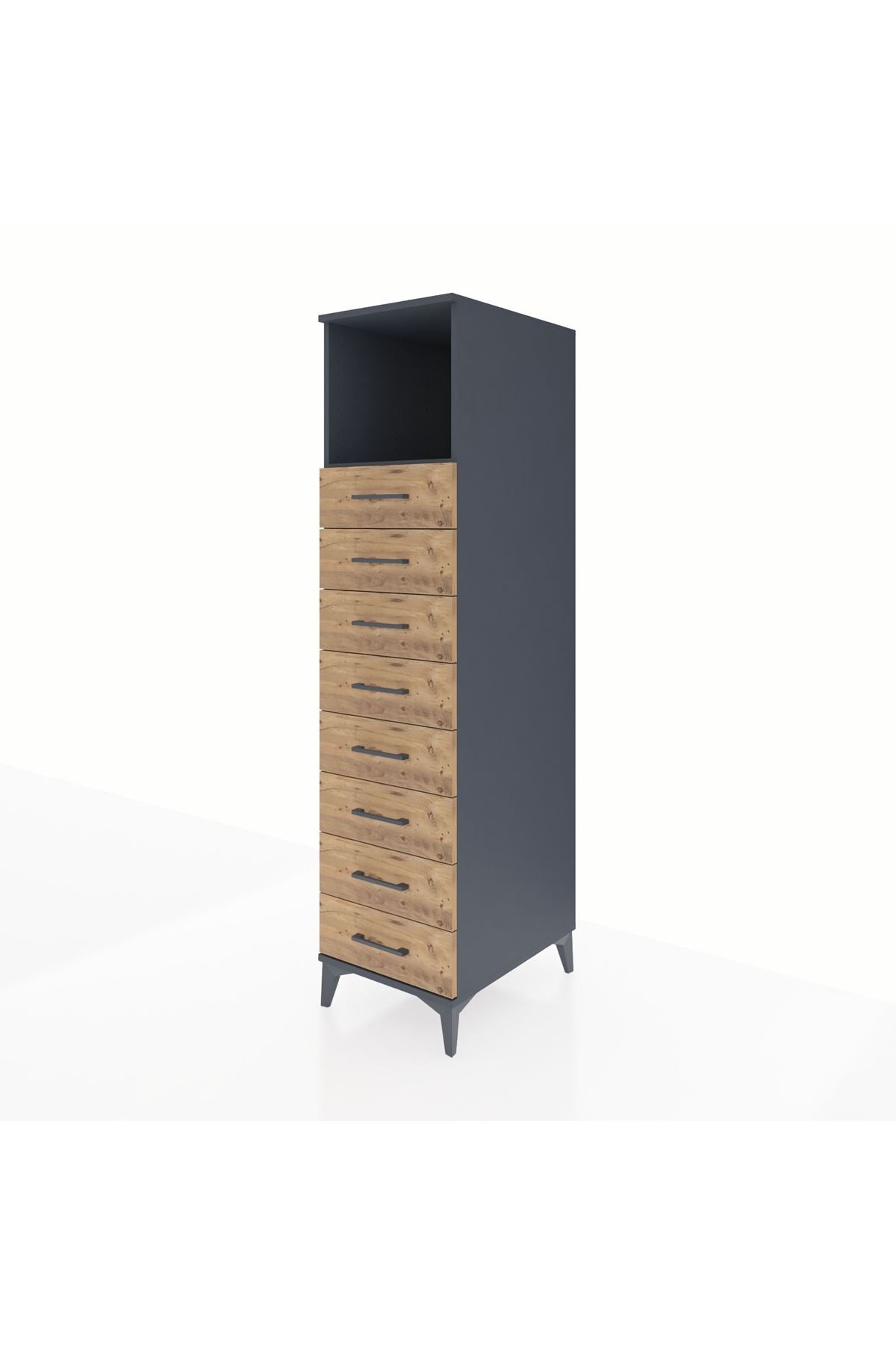 Kronos Dolap Tek Raflı 8 Çekmeceli 44x59x182 - S88M032V6C