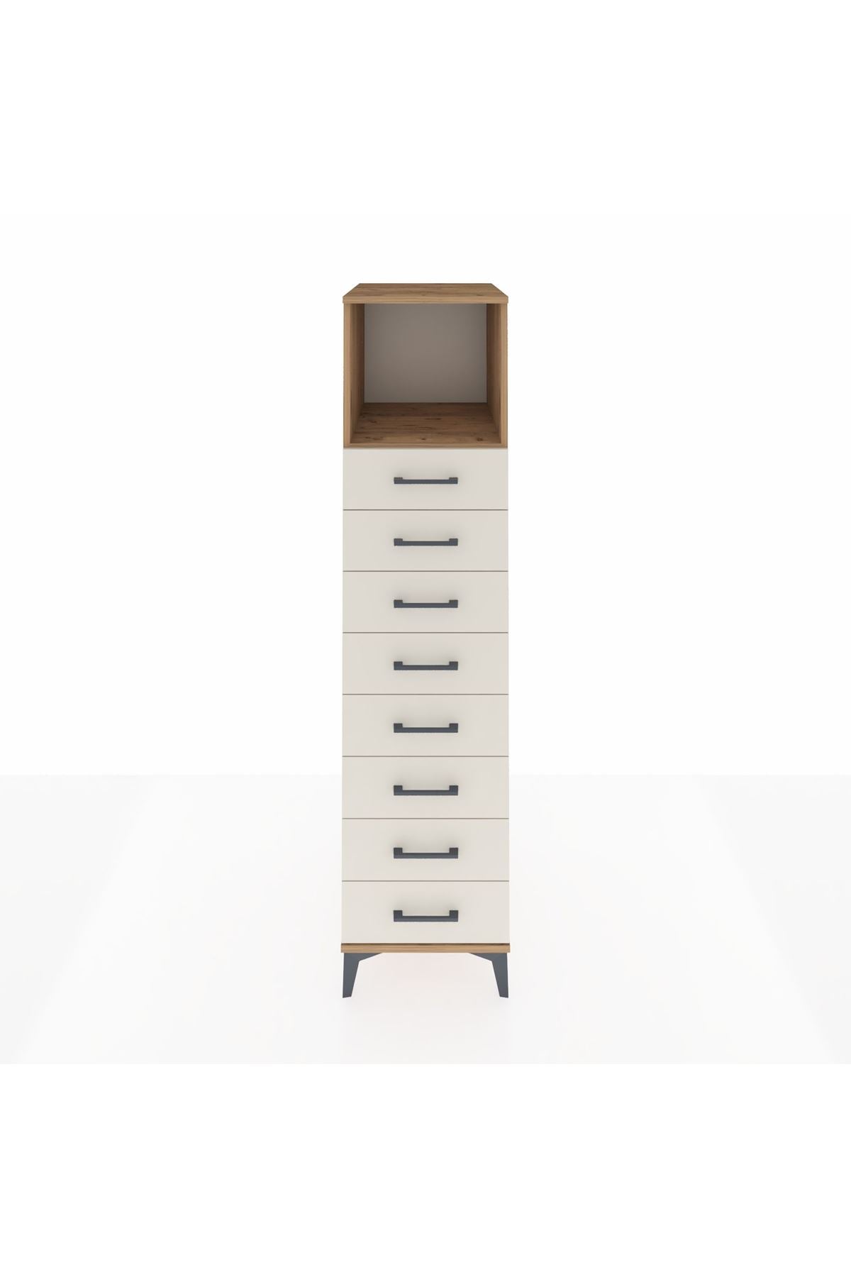 Kronos Dolap Tek Raflı 8 Çekmeceli 44x59x182 - S88M032V7C