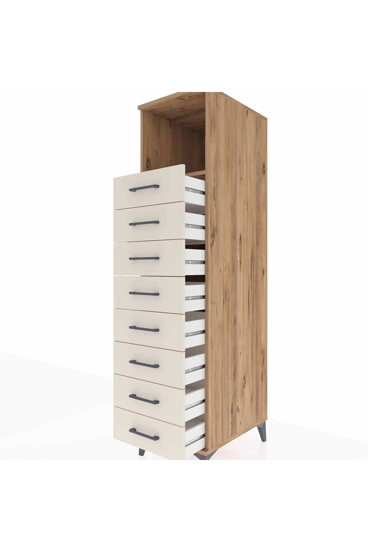 Kronos Dolap Tek Raflı 8 Çekmeceli 44x59x182 - S88M032V7C